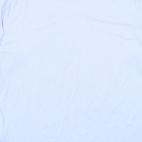 Classic Womens Blue Viscose Basic T-Shirt Size 14 Boat Neck