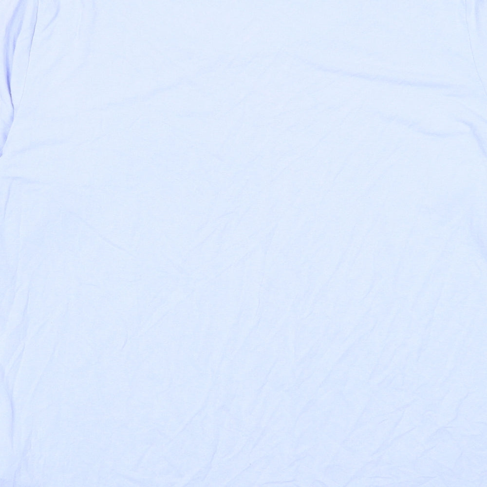 Classic Womens Blue Viscose Basic T-Shirt Size 14 Boat Neck