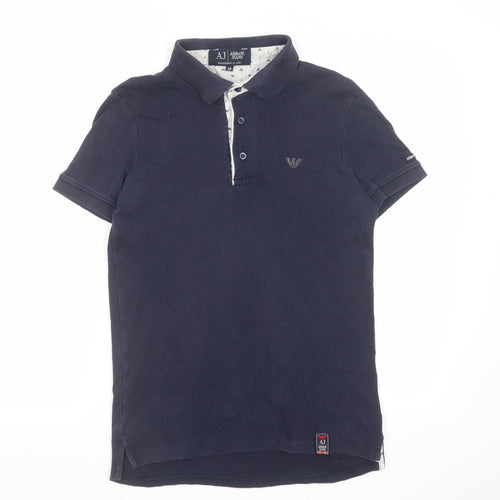 Armani Jeans Womens Blue Cotton Basic Polo Size XS Collared