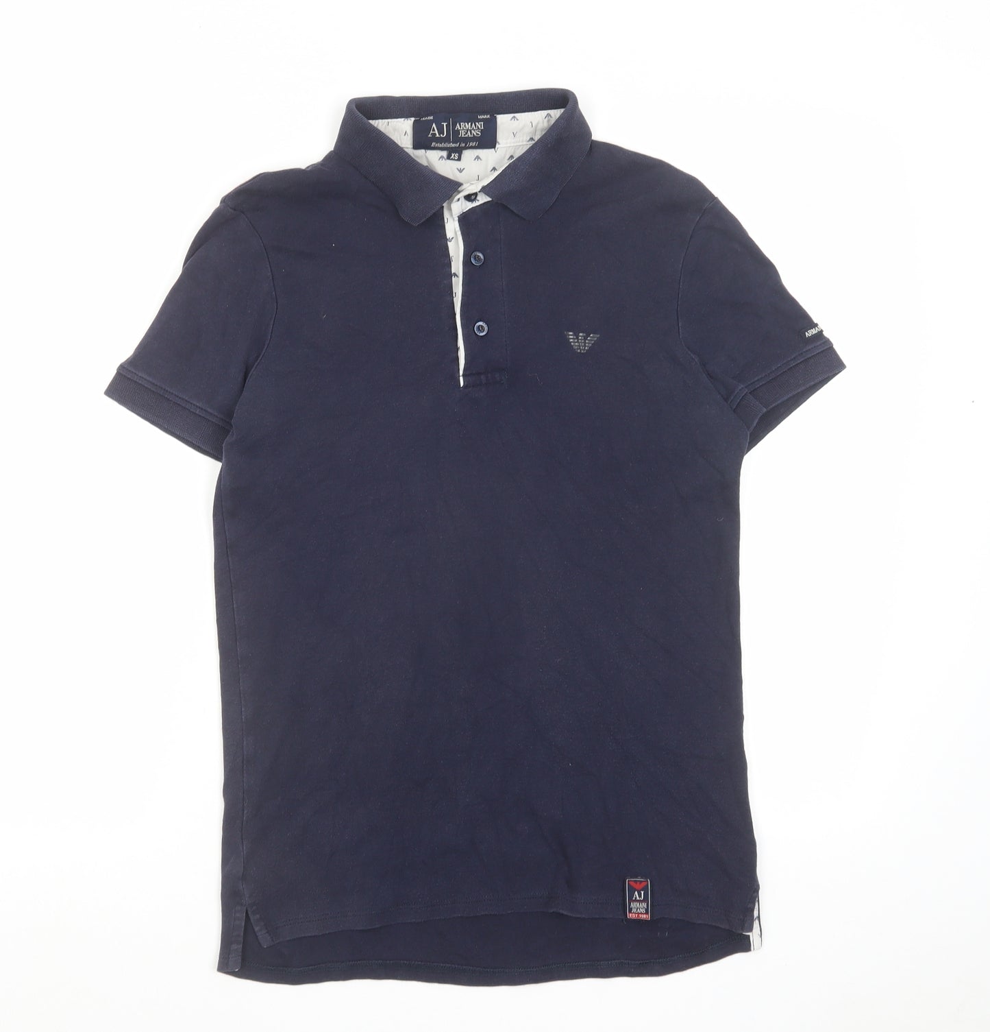 Armani Jeans Womens Blue Cotton Basic Polo Size XS Collared