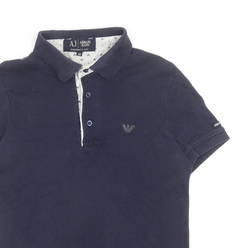 Armani Jeans Womens Blue Cotton Basic Polo Size XS Collared