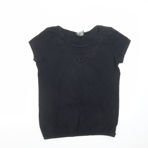 NEXT Womens Blue Cotton Basic T-Shirt Size 12 Boat Neck