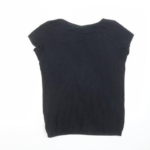 NEXT Womens Blue Cotton Basic T-Shirt Size 12 Boat Neck