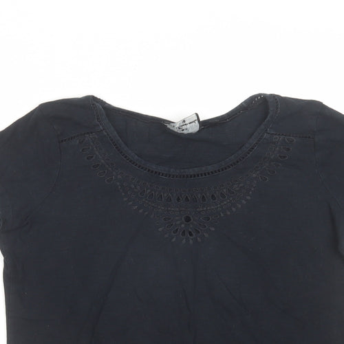 NEXT Womens Blue Cotton Basic T-Shirt Size 12 Boat Neck
