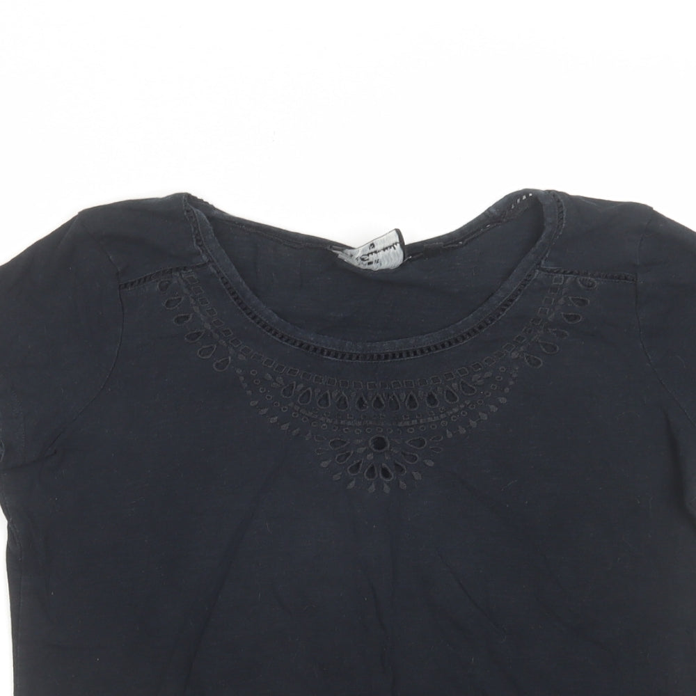 NEXT Womens Blue Cotton Basic T-Shirt Size 12 Boat Neck