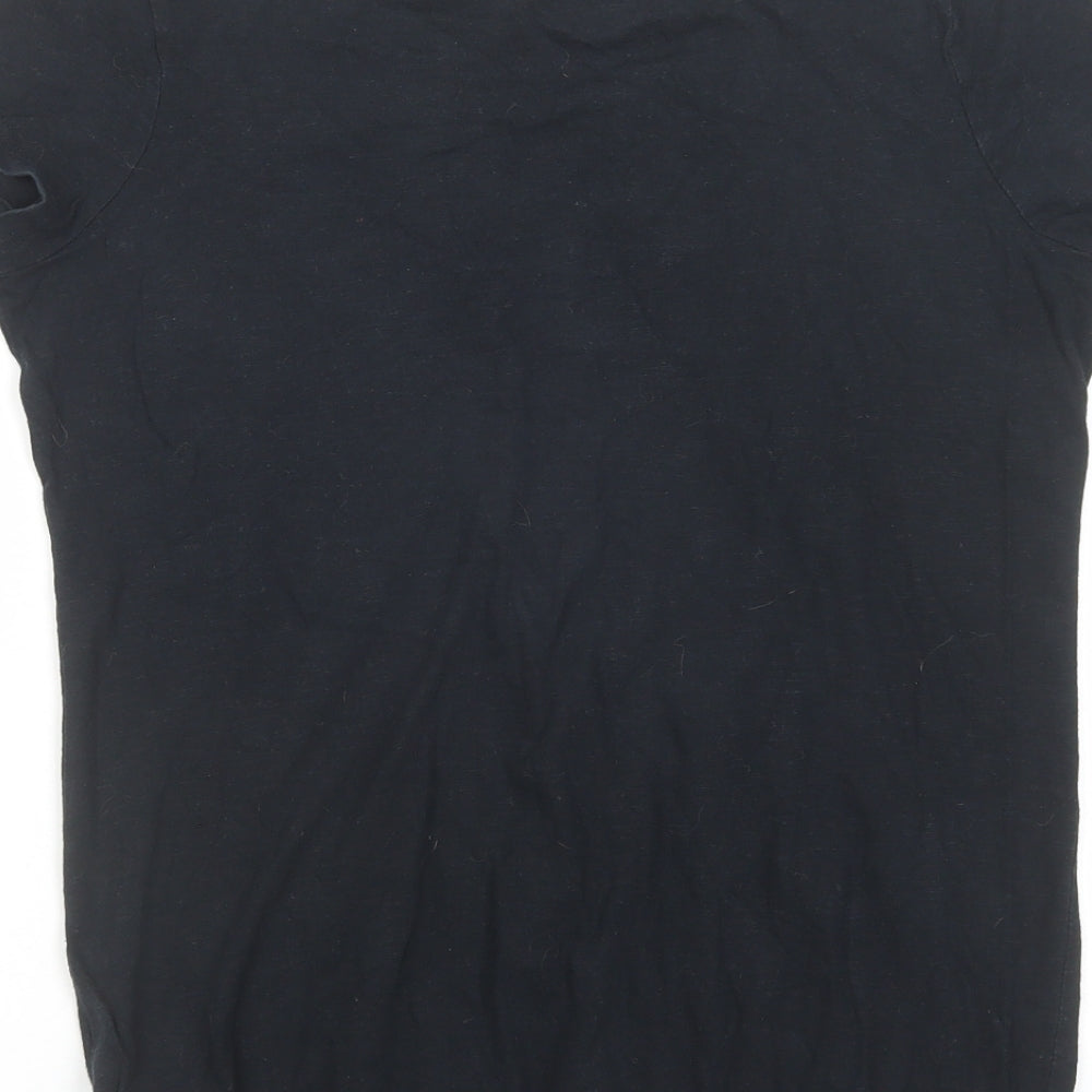 NEXT Womens Blue Cotton Basic T-Shirt Size 12 Boat Neck