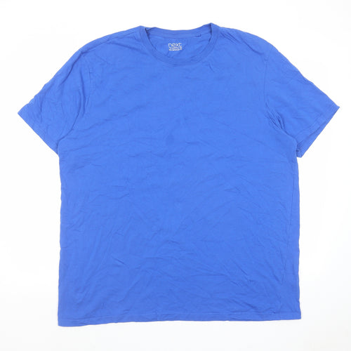 NEXT Mens Blue Cotton T-Shirt Size 2XL Round Neck