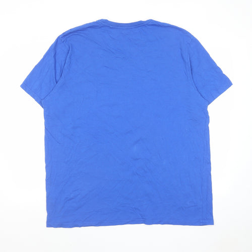 NEXT Mens Blue Cotton T-Shirt Size 2XL Round Neck