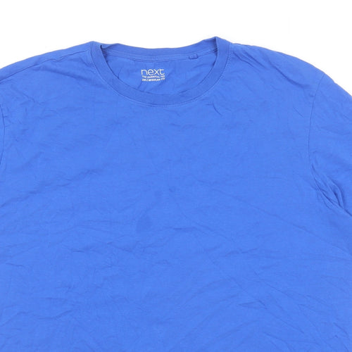 NEXT Mens Blue Cotton T-Shirt Size 2XL Round Neck
