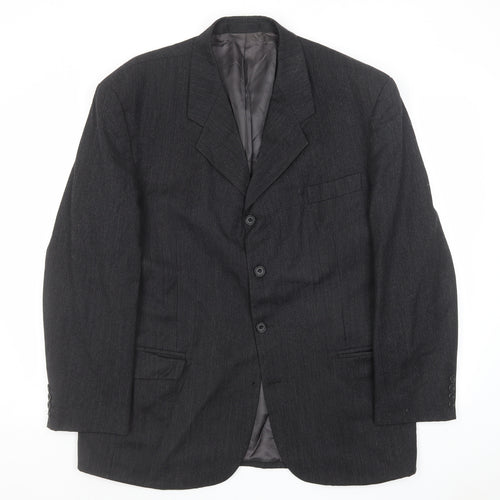 Candidate Mens Grey Striped Wool Jacket Suit Jacket Size 42 Regular