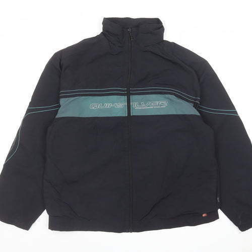 Quiksilver Womens Black Windbreaker Jacket Size 16 Zip