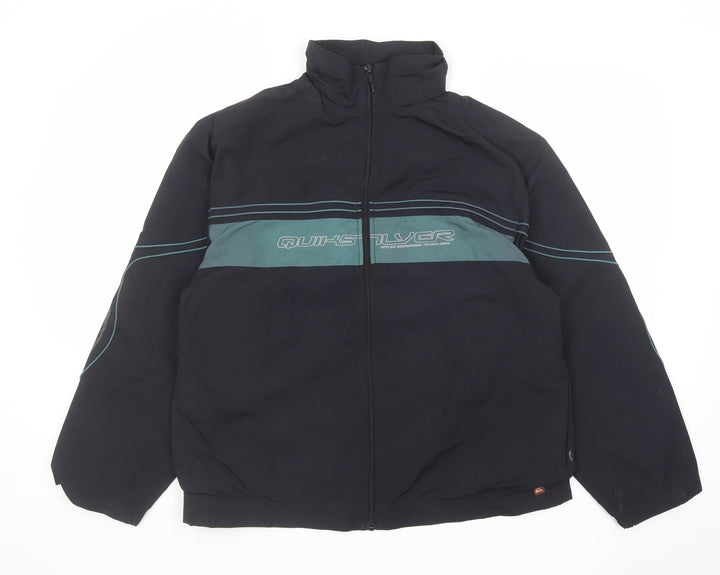 Quiksilver Womens Black Windbreaker Jacket Size 16 Zip