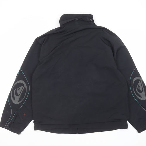 Quiksilver Womens Black Windbreaker Jacket Size 16 Zip