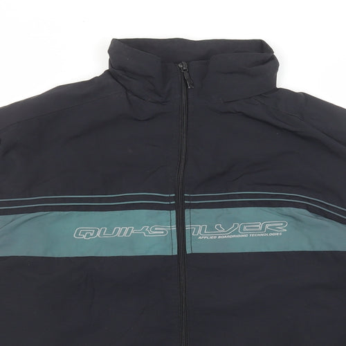 Quiksilver Womens Black Windbreaker Jacket Size 16 Zip