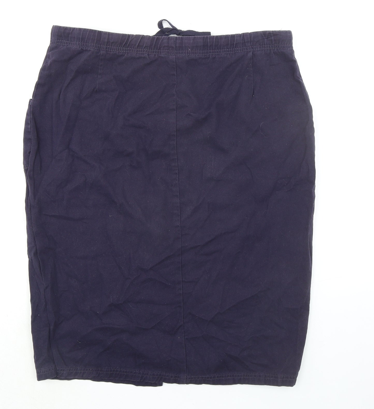 Being Casual Womens Blue Cotton A-Line Skirt Size 16 Zip