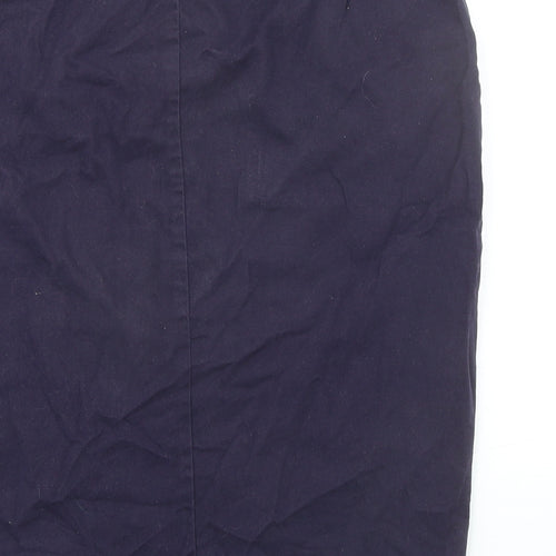 Being Casual Womens Blue Cotton A-Line Skirt Size 16 Zip