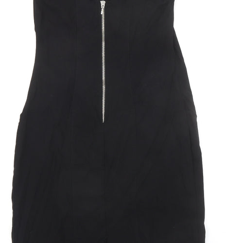 Star by Julien Macdonald Womens Black Polyester A-Line Size 10 Round Neck Zip