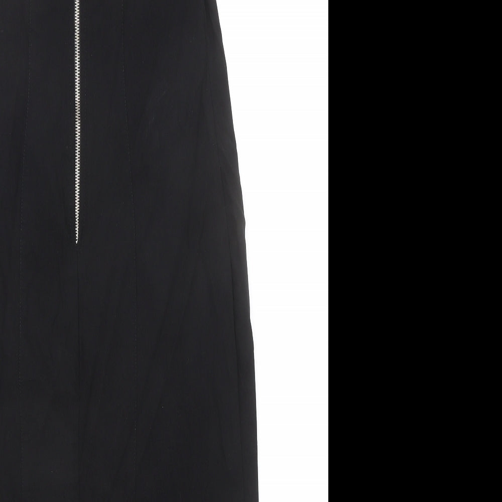 Star by Julien Macdonald Womens Black Polyester A-Line Size 10 Round Neck Zip