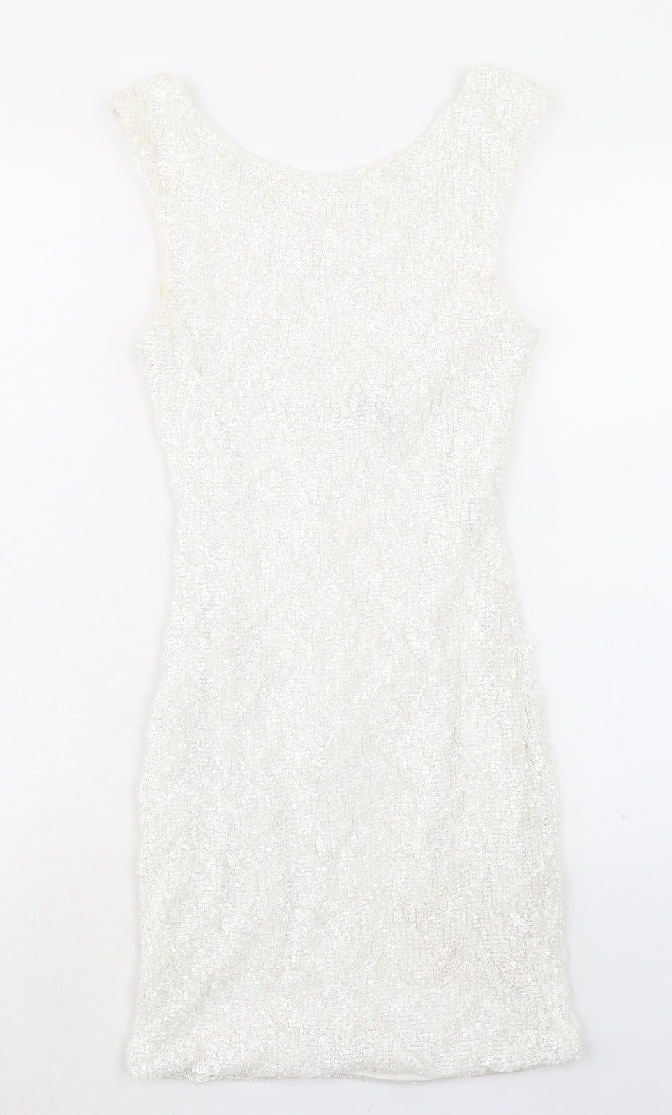 Jane Norman Womens Ivory Polyester Shift Size 12 Round Neck Pullover