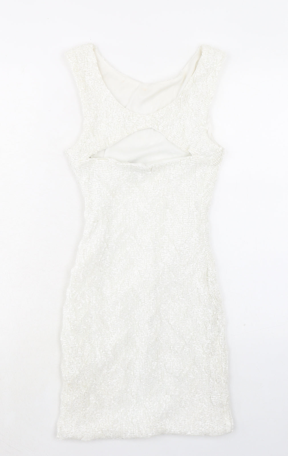 Jane Norman Womens Ivory Polyester Shift Size 12 Round Neck Pullover