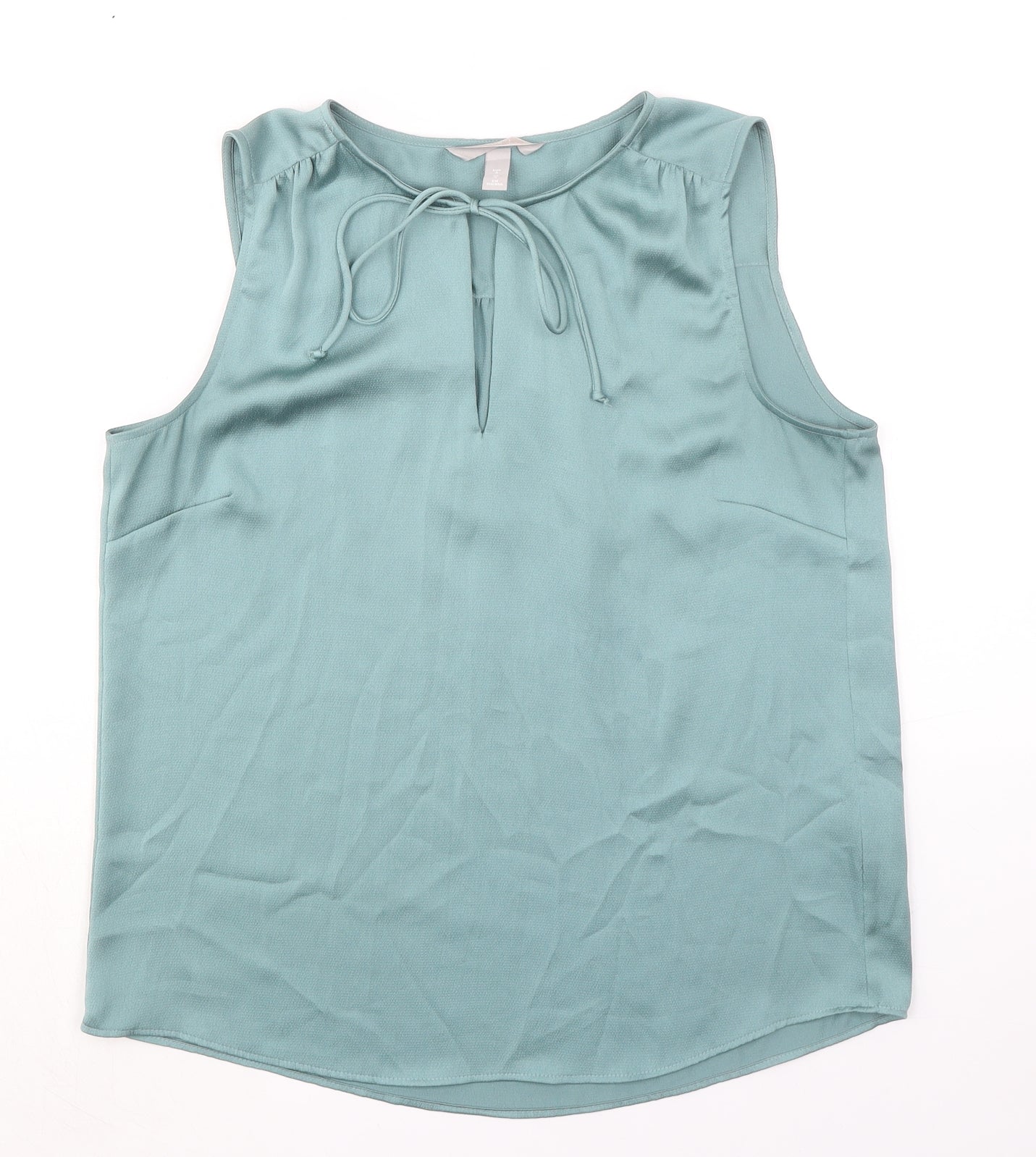 H&M Womens Green Polyester Basic Tank Size S Round Neck