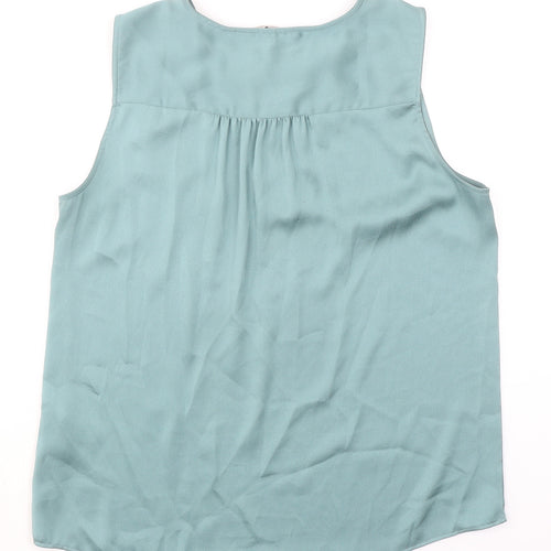 H&M Womens Green Polyester Basic Tank Size S Round Neck