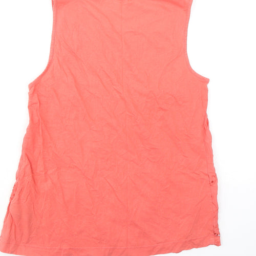 Principles Womens Orange 100% Cotton Basic Tank Size 12 Boat Neck - Broderie Anglaise