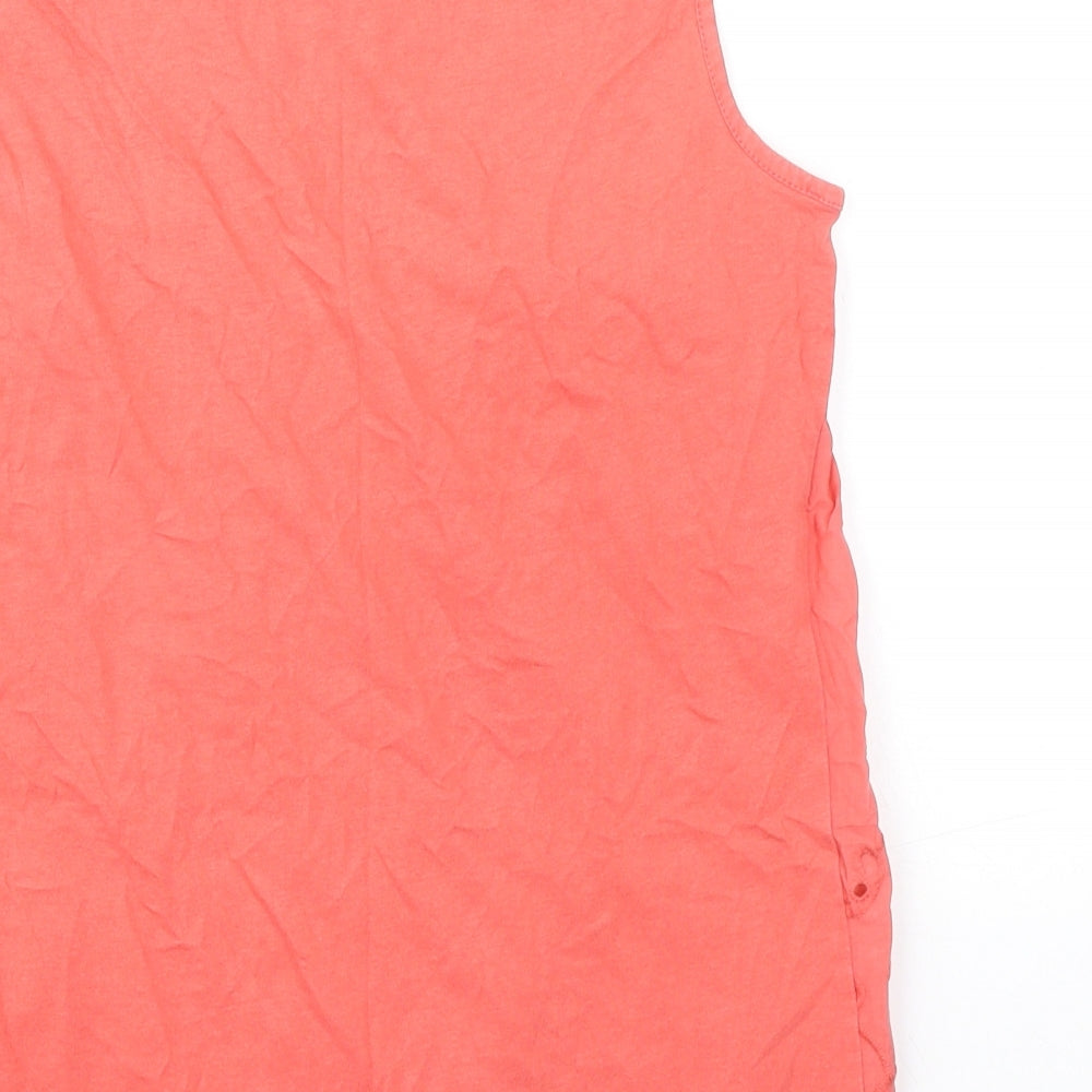 Principles Womens Orange 100% Cotton Basic Tank Size 12 Boat Neck - Broderie Anglaise
