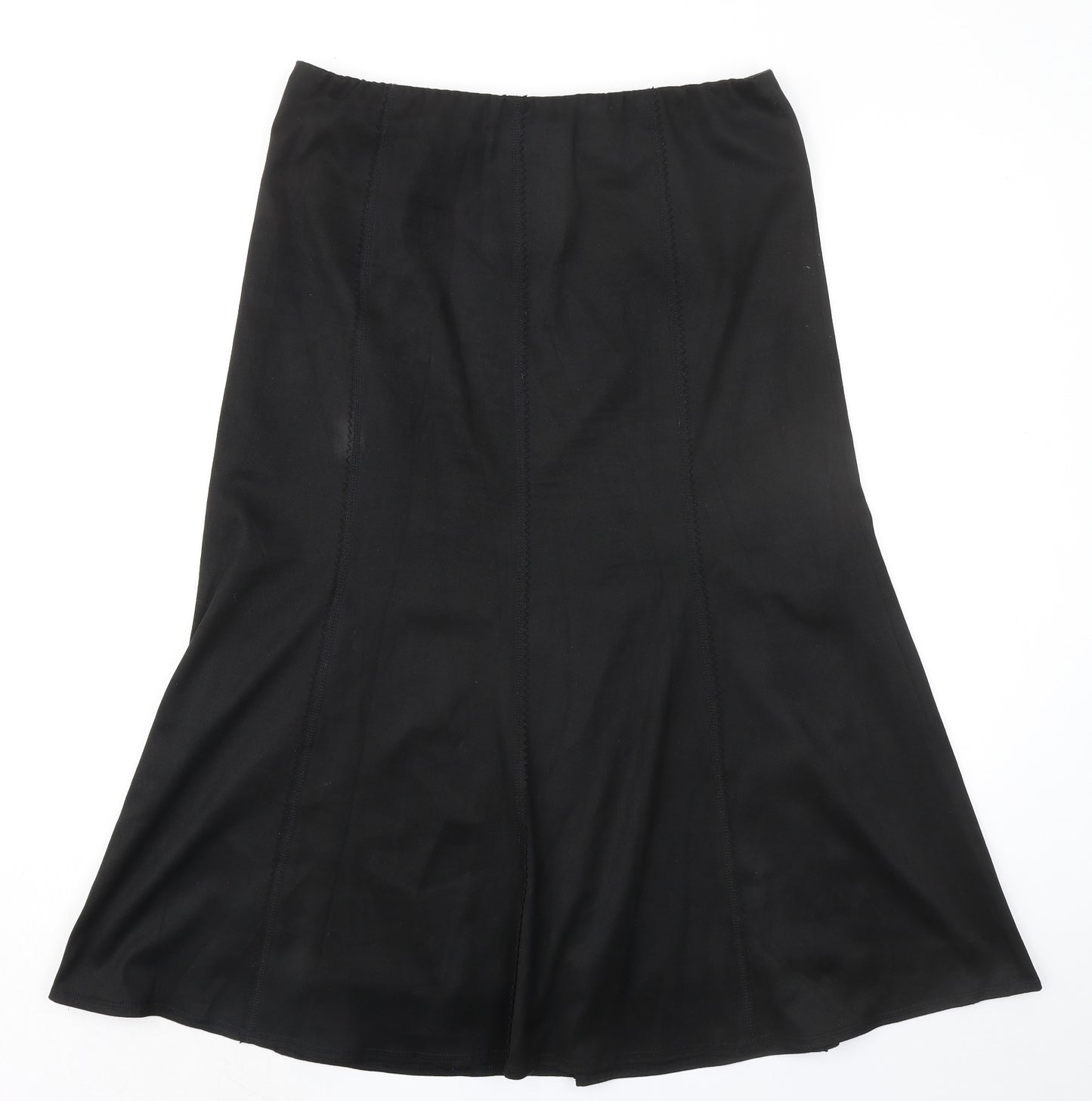 Marks and Spencer Womens Black Polyester Swing Skirt Size 14 Zip