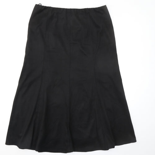 Marks and Spencer Womens Black Polyester Swing Skirt Size 14 Zip