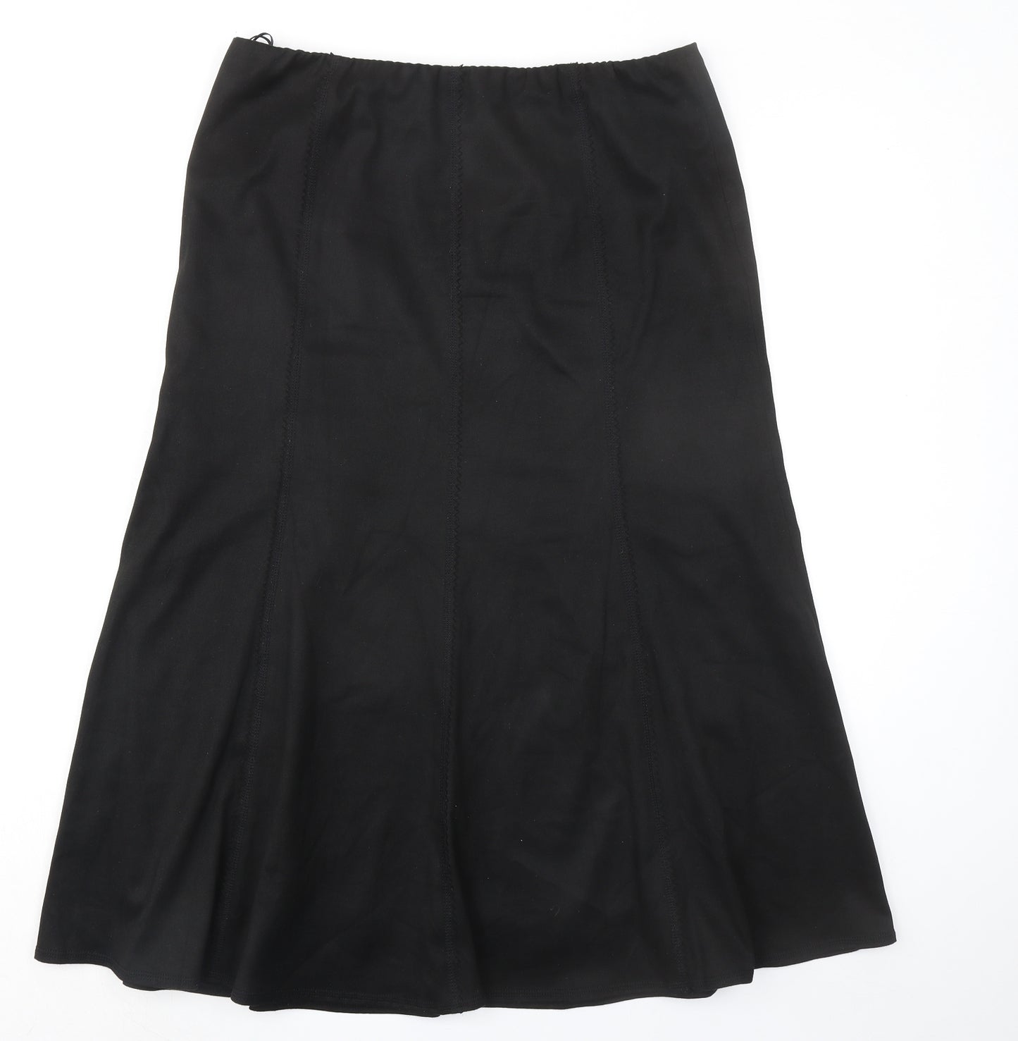 Marks and Spencer Womens Black Polyester Swing Skirt Size 14 Zip
