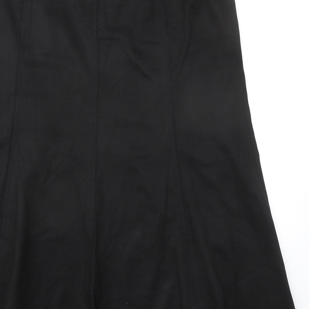 Marks and Spencer Womens Black Polyester Swing Skirt Size 14 Zip