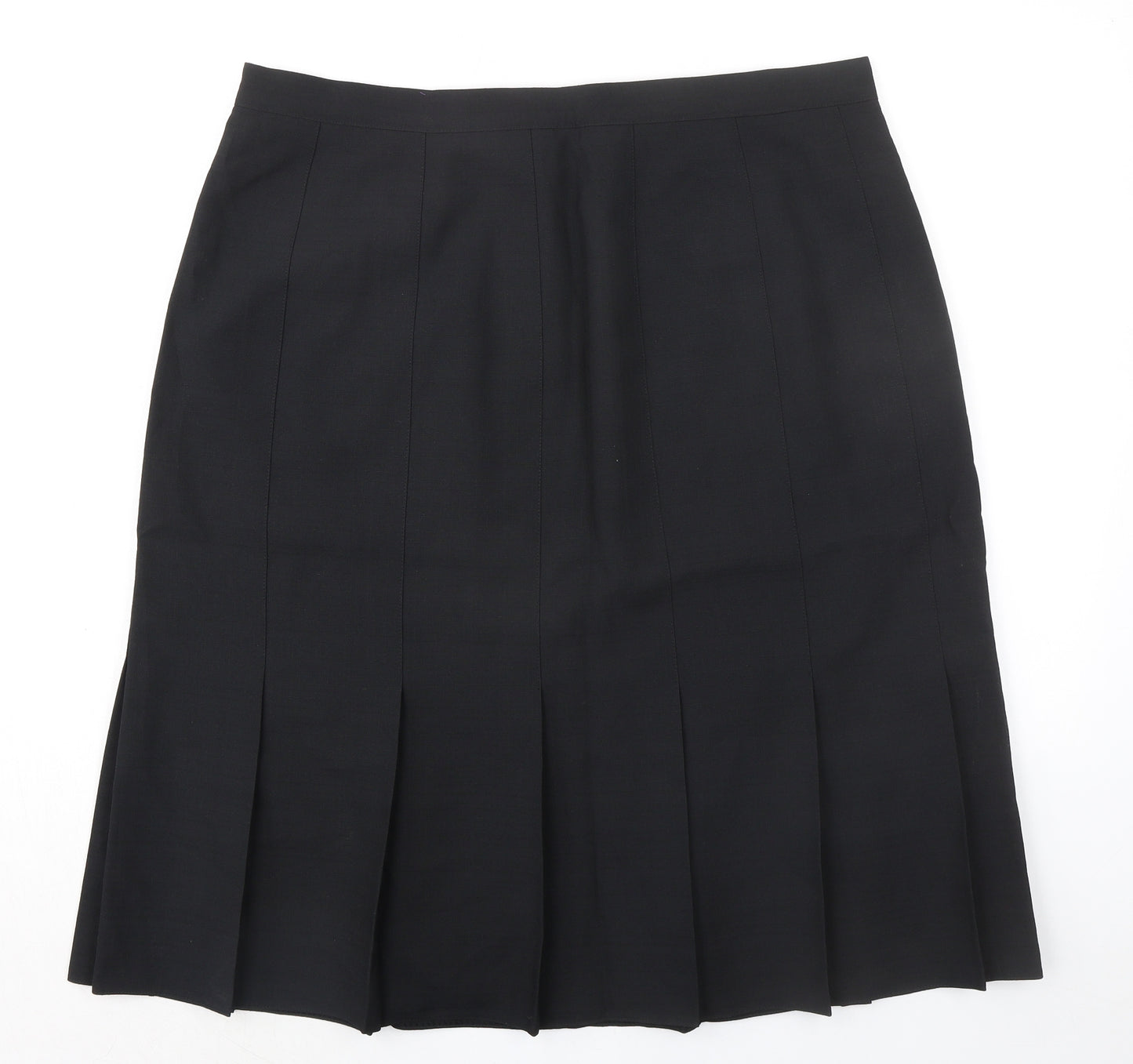 Canda Womens Black Polyester Pleated Skirt Size 22 Zip