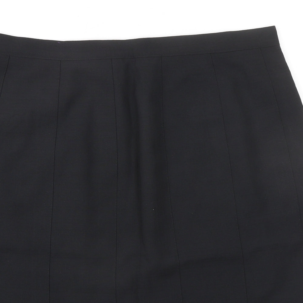 Canda Womens Black Polyester Pleated Skirt Size 22 Zip