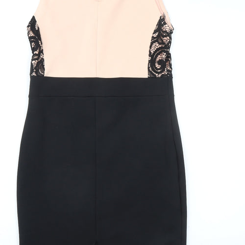Quiz Womens Black Polyester Shift Size 12 Halter Button