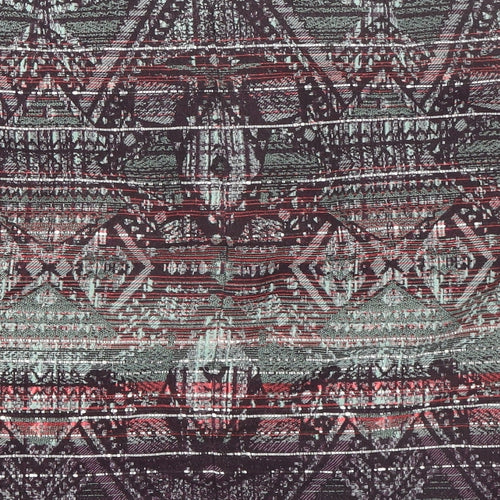 Monsoon Womens Multicoloured Geometric Cotton A-Line Skirt Size 18 Zip