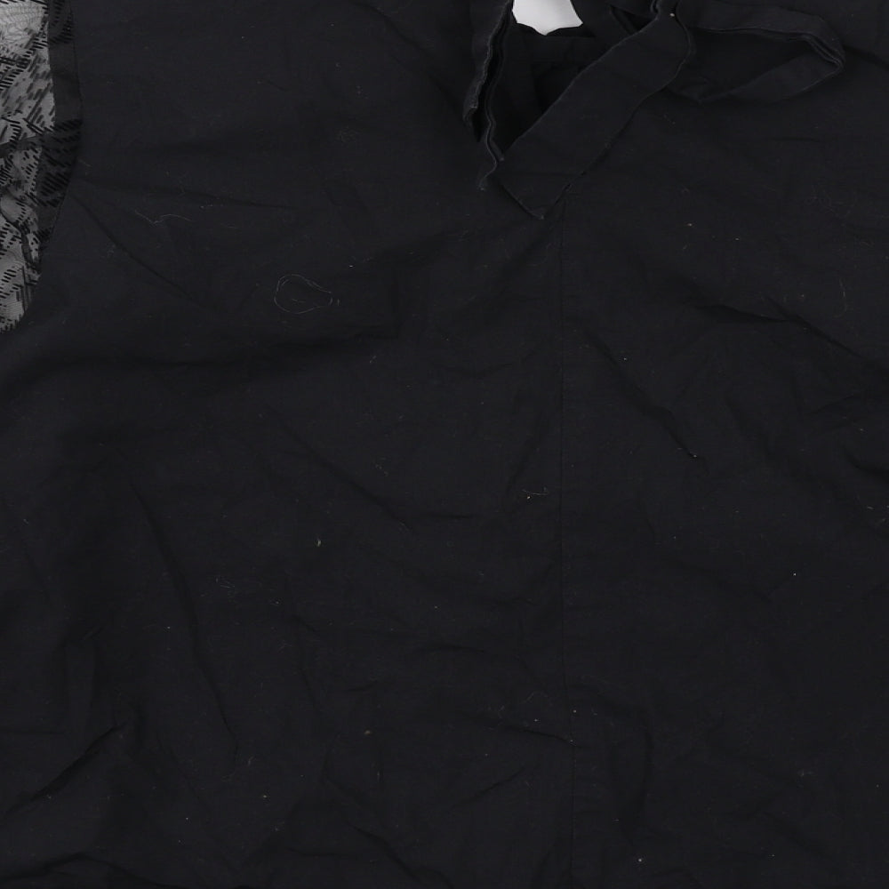 Zara Womens Black Cotton Basic Blouse Size S Round Neck