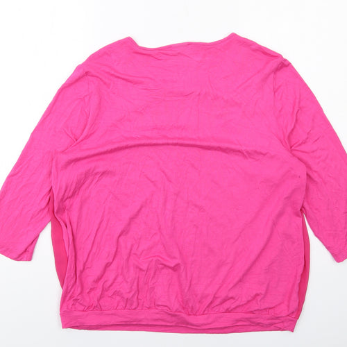 Atelier Womens Pink Viscose Basic Blouse Size 20 Round Neck