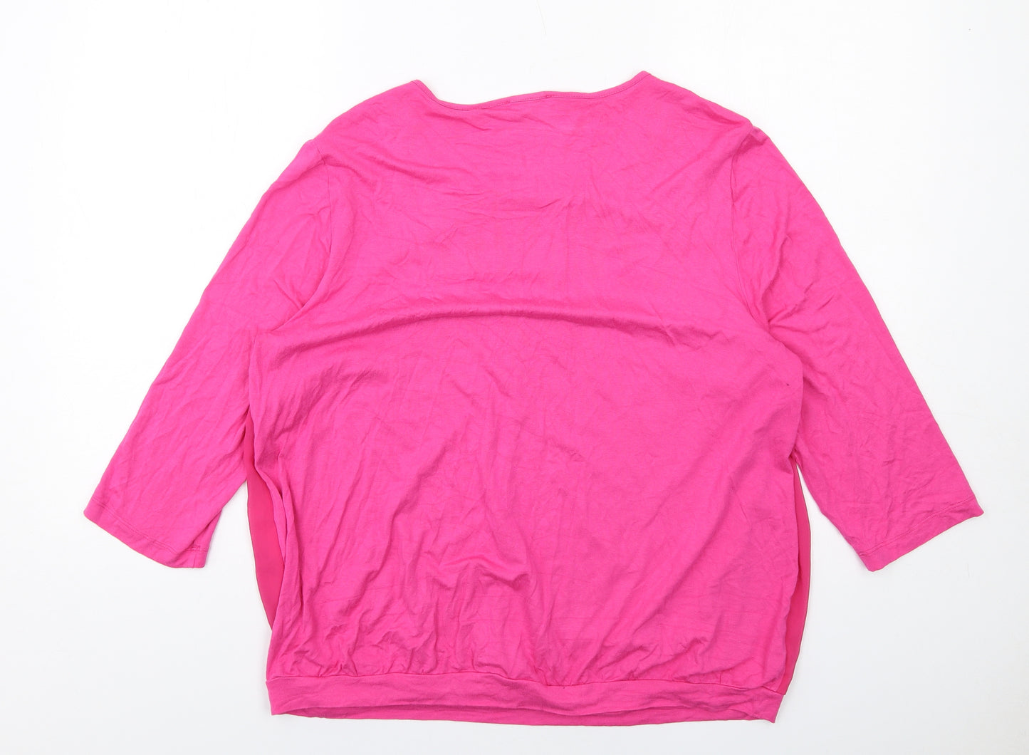 Atelier Womens Pink Viscose Basic Blouse Size 20 Round Neck