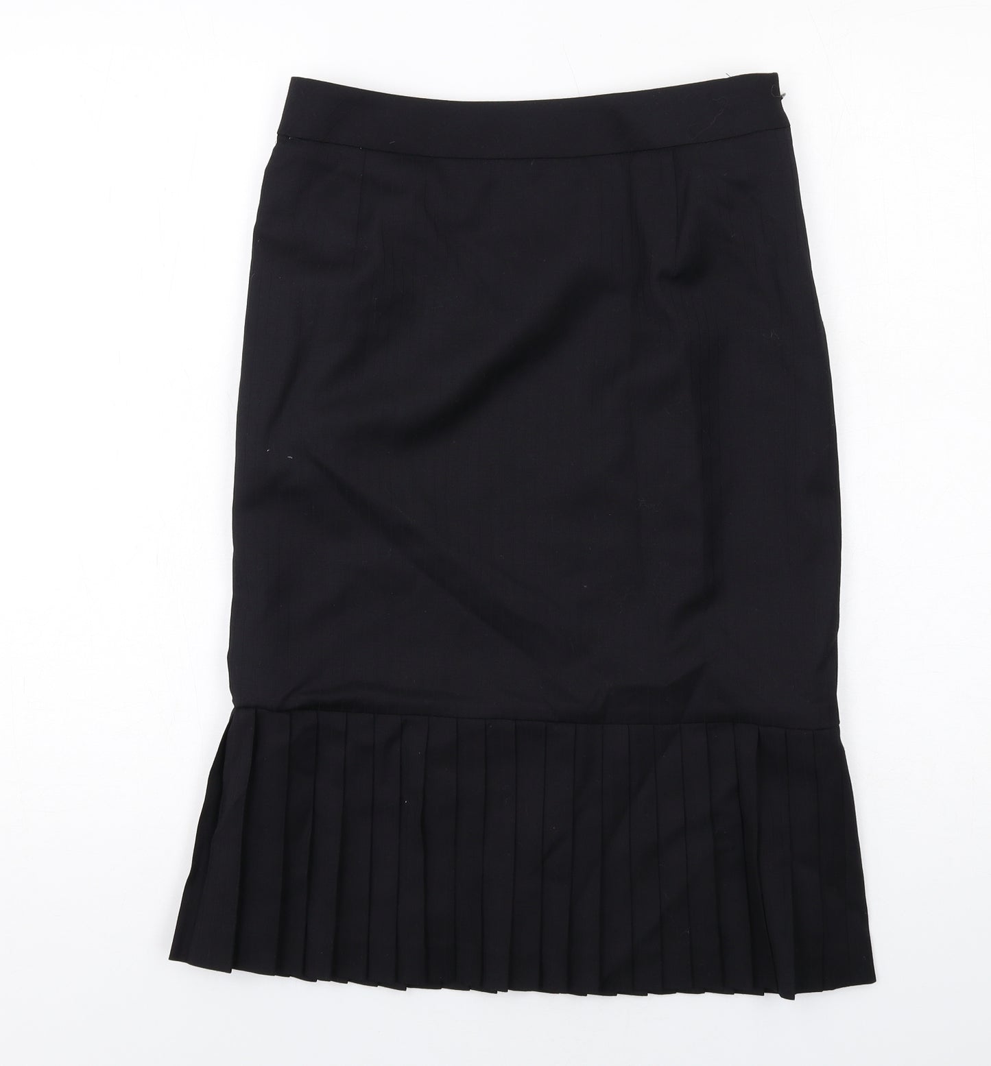 Jaeger Womens Black Polyester Trumpet Skirt Size 12 Zip