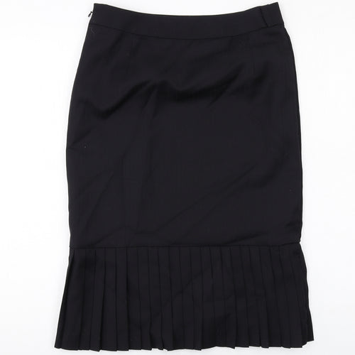 Jaeger Womens Black Polyester Trumpet Skirt Size 12 Zip