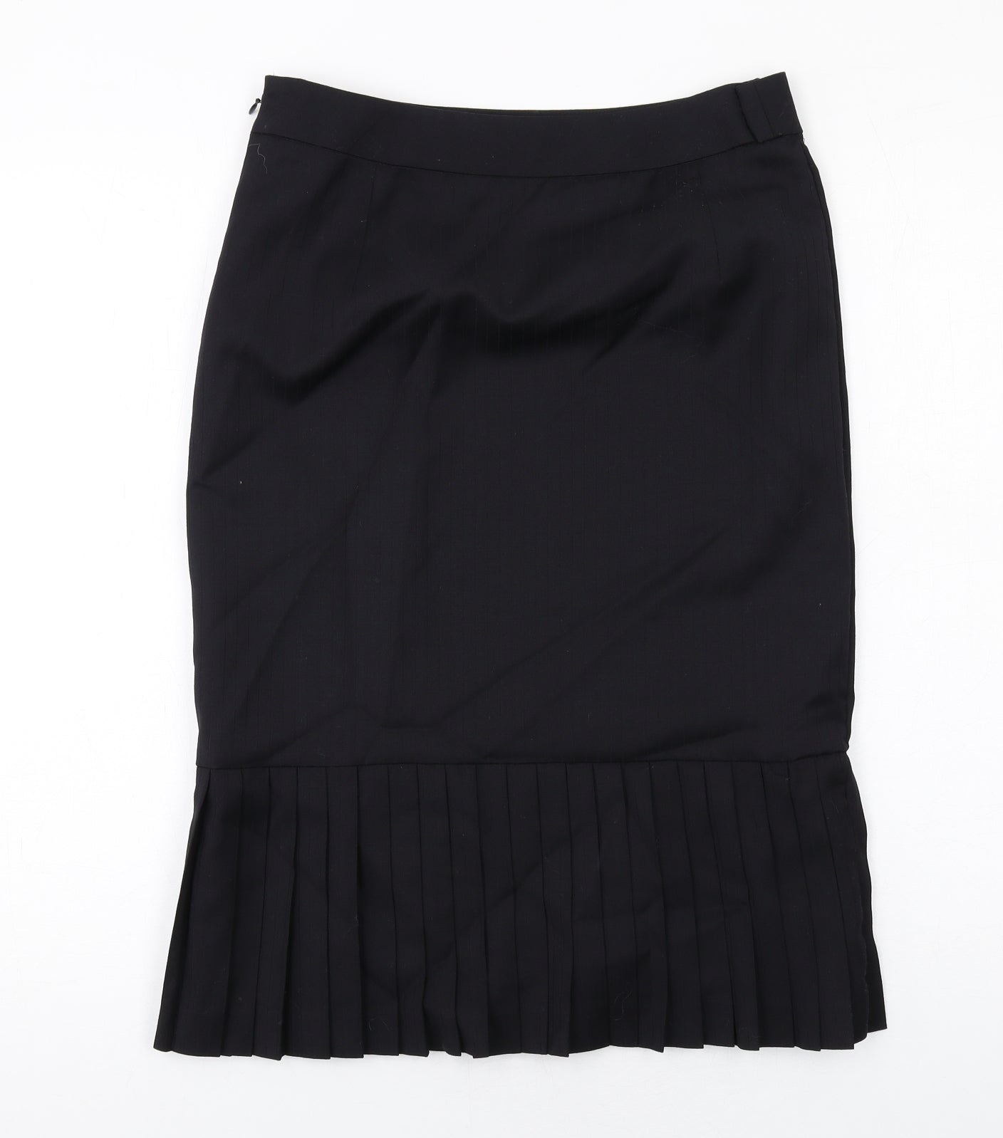 Jaeger Womens Black Polyester Trumpet Skirt Size 12 Zip