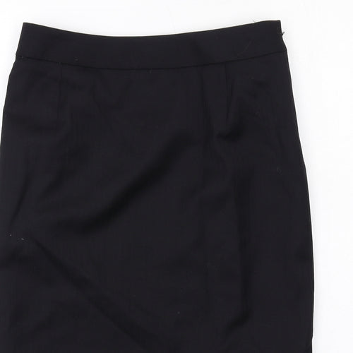 Jaeger Womens Black Polyester Trumpet Skirt Size 12 Zip