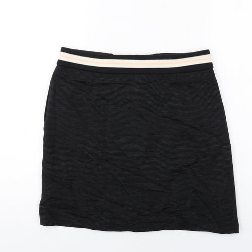 NEXT Womens Black Viscose A-Line Skirt Size 8 Zip