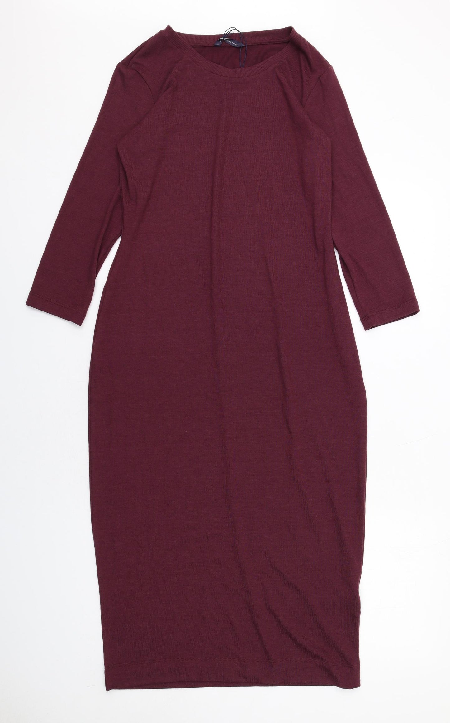 Marks and Spencer Womens Purple Polyester Sheath Size 12 Boat Neck Pullover