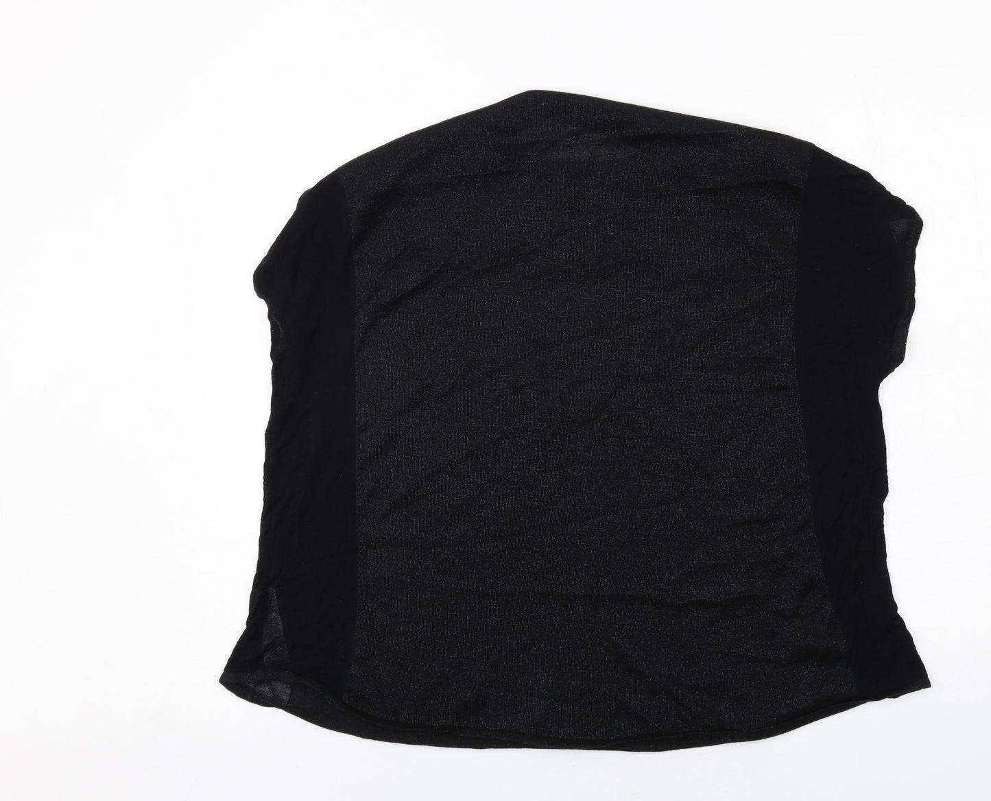 Wallis Womens Black Acrylic Basic T-Shirt Size L Round Neck