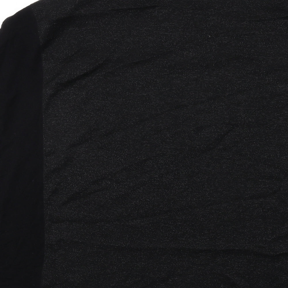 Wallis Womens Black Acrylic Basic T-Shirt Size L Round Neck