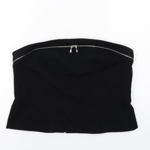 Luis Civit Womens Black Polyester Cropped Tank Size 16 Off the Shoulder