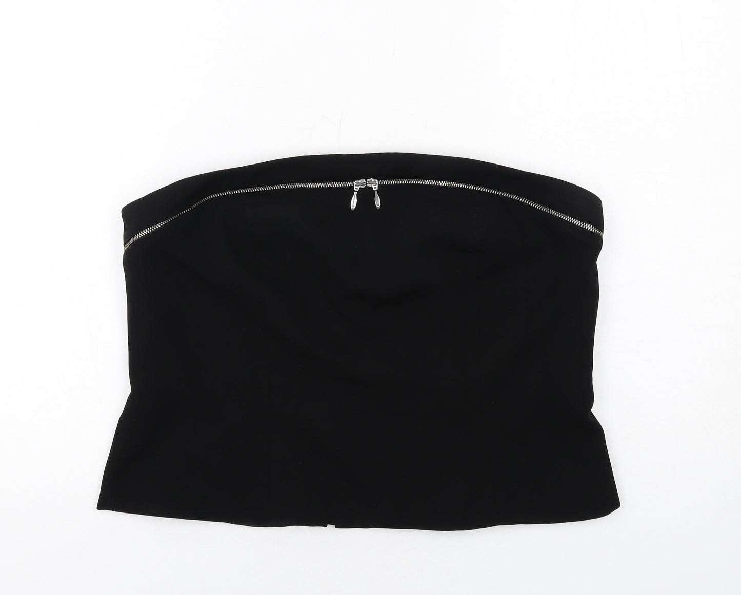 Luis Civit Womens Black Polyester Cropped Tank Size 16 Off the Shoulder
