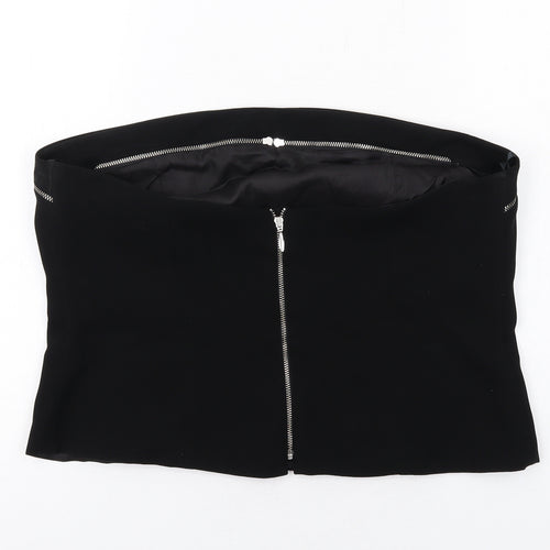 Luis Civit Womens Black Polyester Cropped Tank Size 16 Off the Shoulder